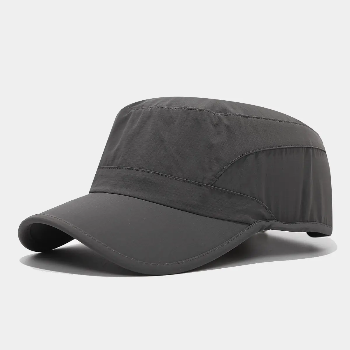 Women's Grey & Black Flat Cap Sunscreen Hat - Image 4