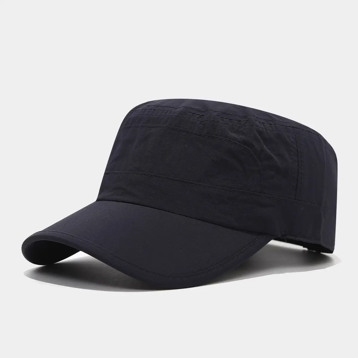 Women's Grey & Black Flat Cap Sunscreen Hat - Image 6
