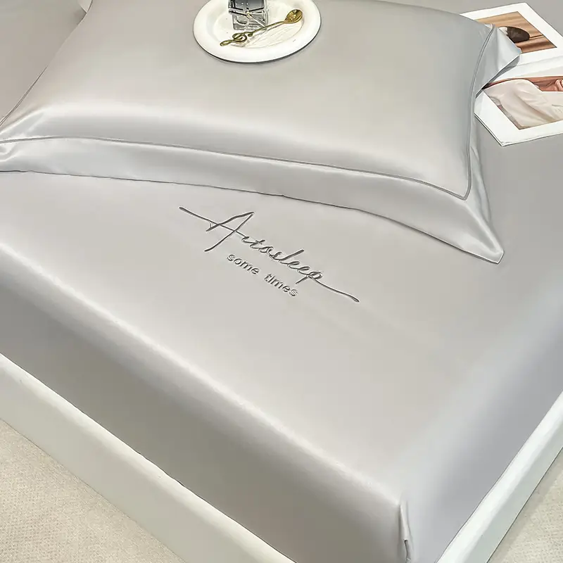 Washed Ice Silk Bed Hat Single-Piece Summer Silk Mattress Simmons Full Enclosure Dust Cover Non-Slip Bed Sheet Three-Piece Set