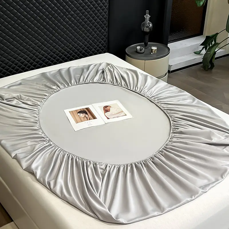 Washed Ice Silk Bed Hat Single-Piece Summer Silk Mattress Simmons Full Enclosure Dust Cover Non-Slip Bed Sheet Three-Piece Set
