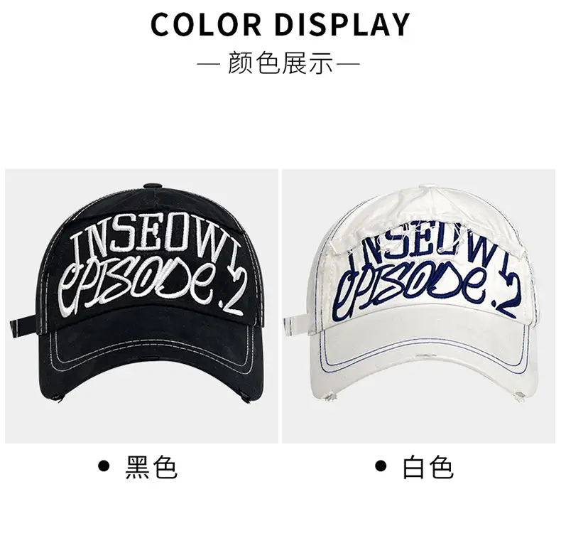 Women Black Embroidered Baseball Cap Spring Summer — feature 19
