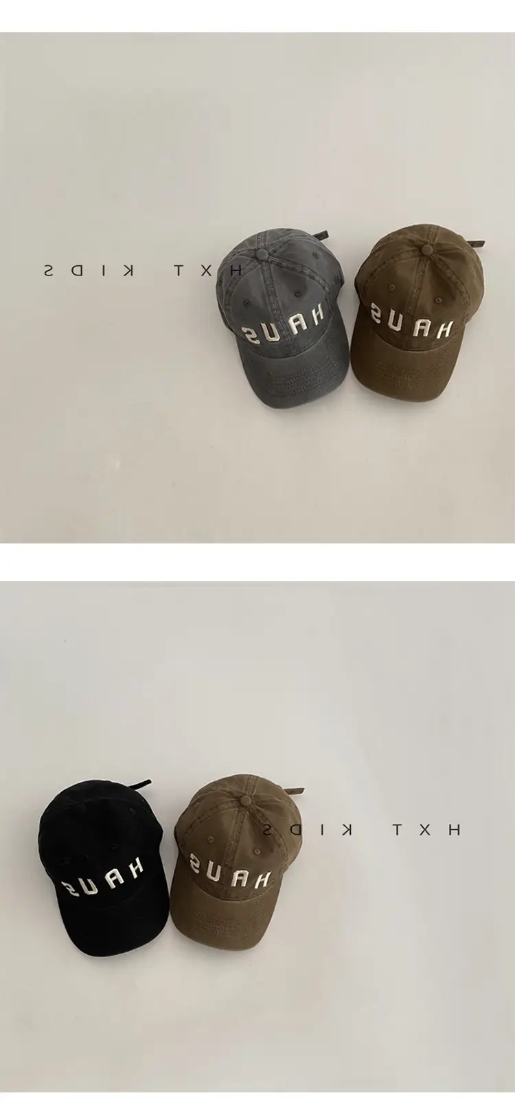 Children's Western Cap Brown Letter Embroidery — feature 4