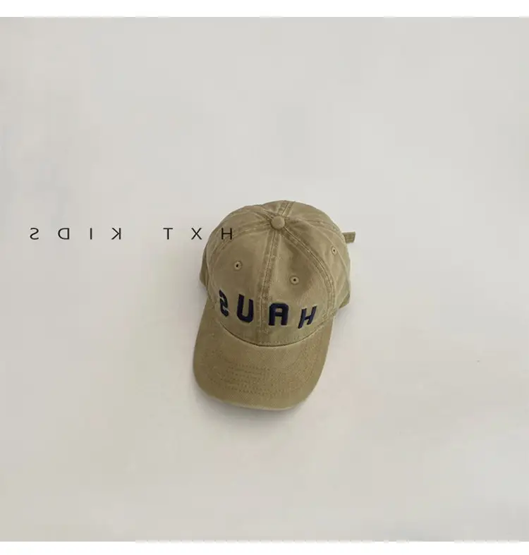 Children's Western Cap Brown Letter Embroidery — feature 5
