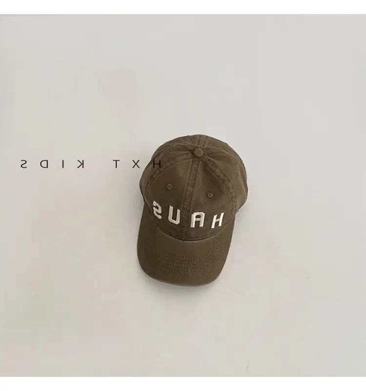 Children's Western Cap Brown Letter Embroidery — feature 6