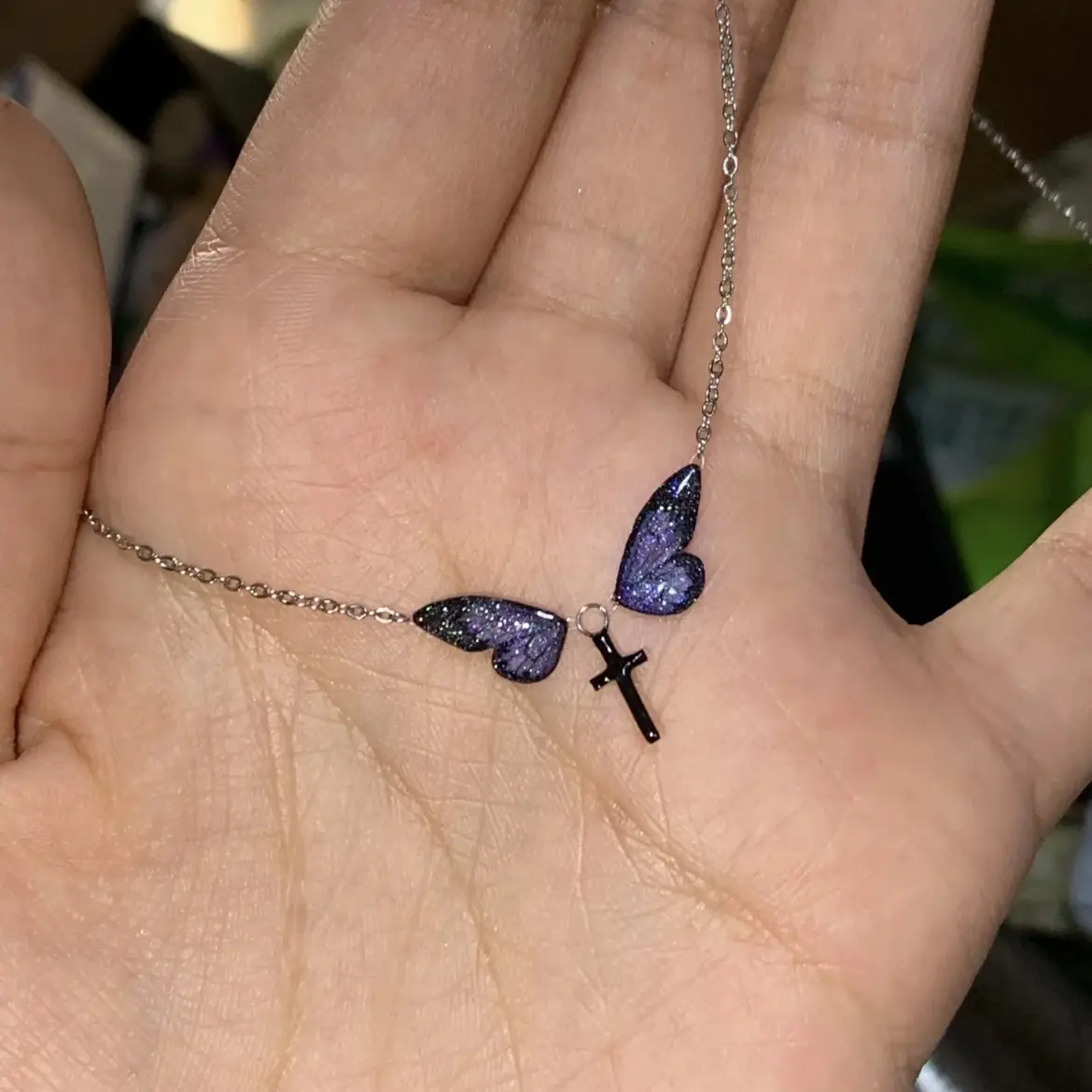 Yongye Butterfly Necklace Oil Dropping Clavicle Chain Light Luxury Clavicle Chain Advanced Sense Niche All-match Neckchain Little Red Riding Book Explosions - Image 2