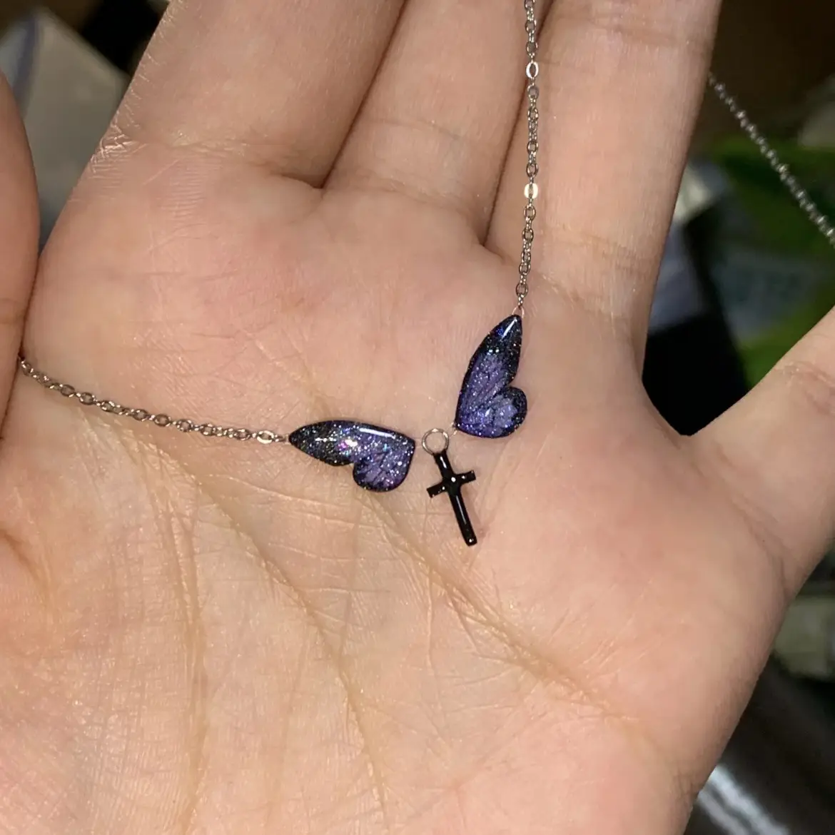 Yongye Butterfly Necklace Oil Dropping Clavicle Chain Light Luxury Clavicle Chain Advanced Sense Niche All-match Neckchain Little Red Riding Book Explosions - Image 3