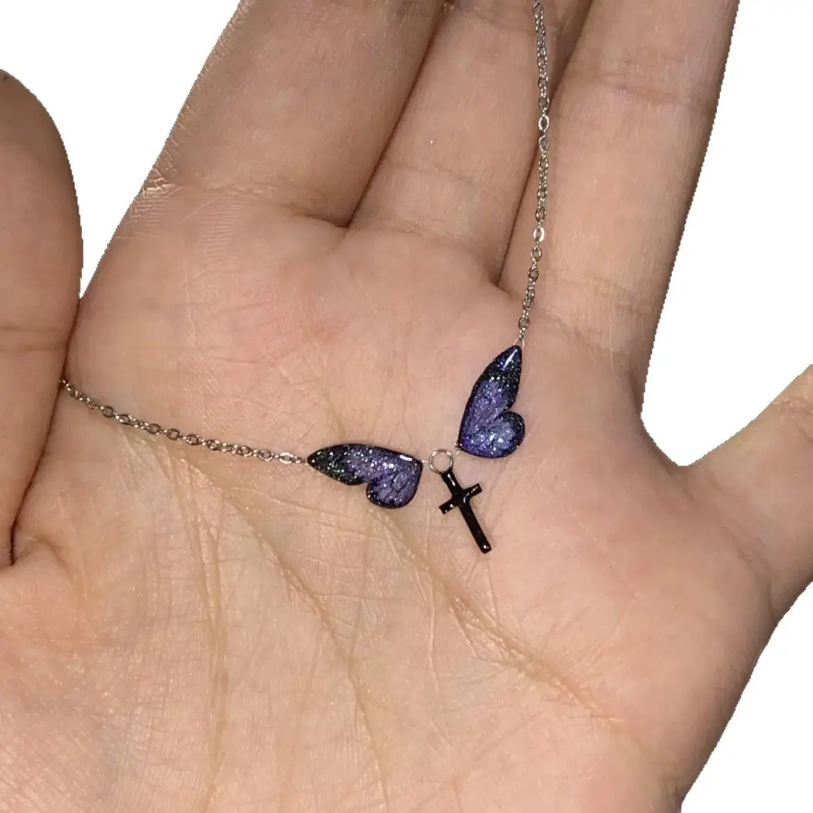 Yongye Butterfly Necklace Oil Dropping Clavicle Chain Light Luxury Clavicle Chain Advanced Sense Niche All-match Neckchain Little Red Riding Book Explosions - Image 5