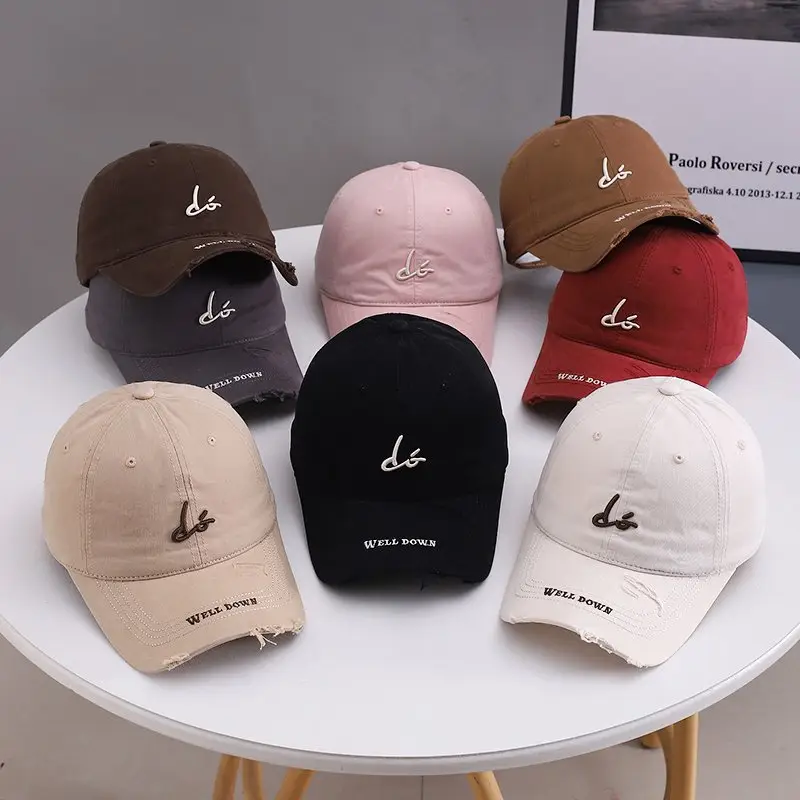 Women Brown Embroidered Baseball Cap Spring Summer - Image 6