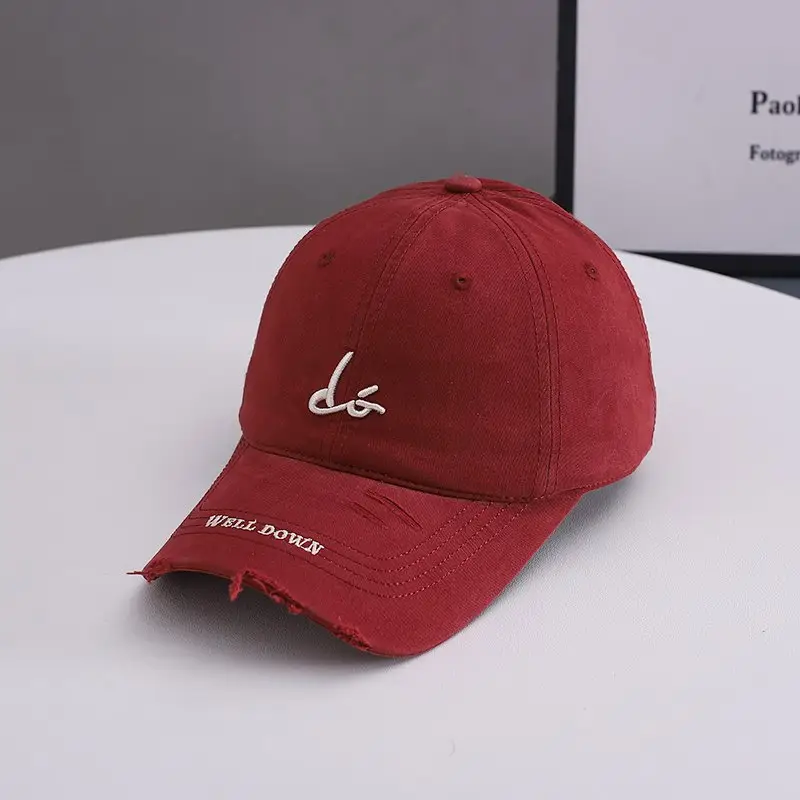 Women Brown Embroidered Baseball Cap Spring Summer - Image 7