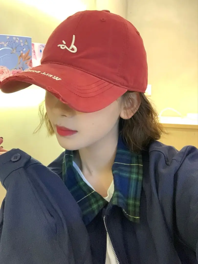 Women Brown Embroidered Baseball Cap Spring Summer — feature 3