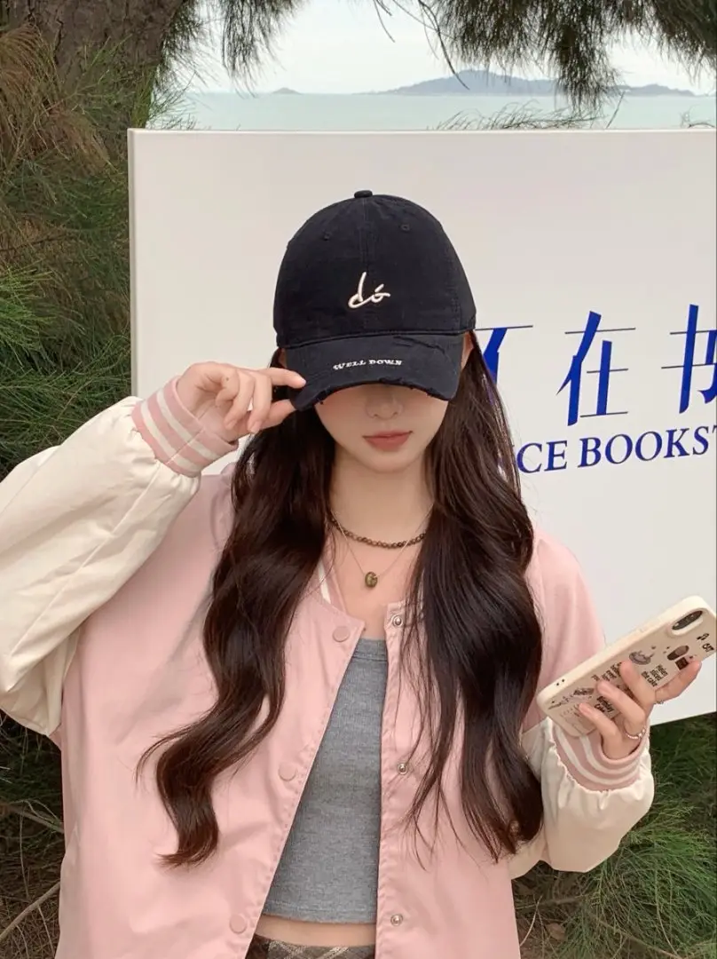 Women Brown Embroidered Baseball Cap Spring Summer — feature 5