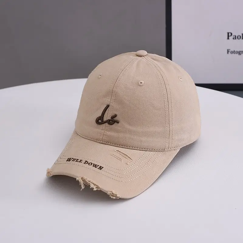 Women Brown Embroidered Baseball Cap Spring Summer - Image 3
