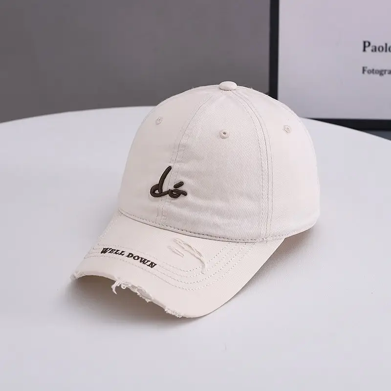 Women Brown Embroidered Baseball Cap Spring Summer - Image 4