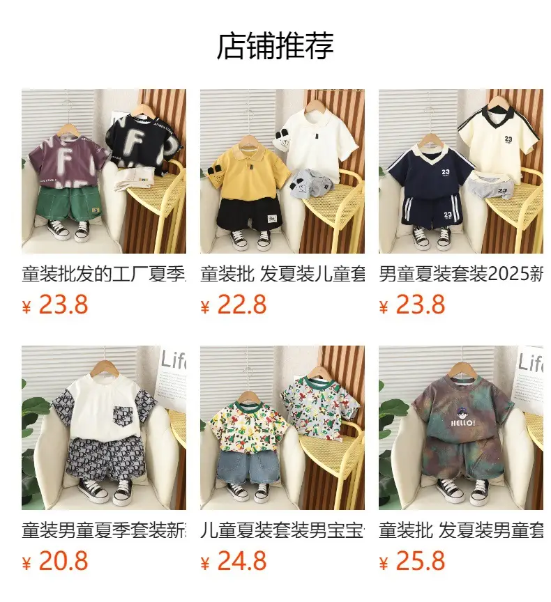 Kids Cartoon K-Style Polo Shirt Set Boys Summer — feature 1