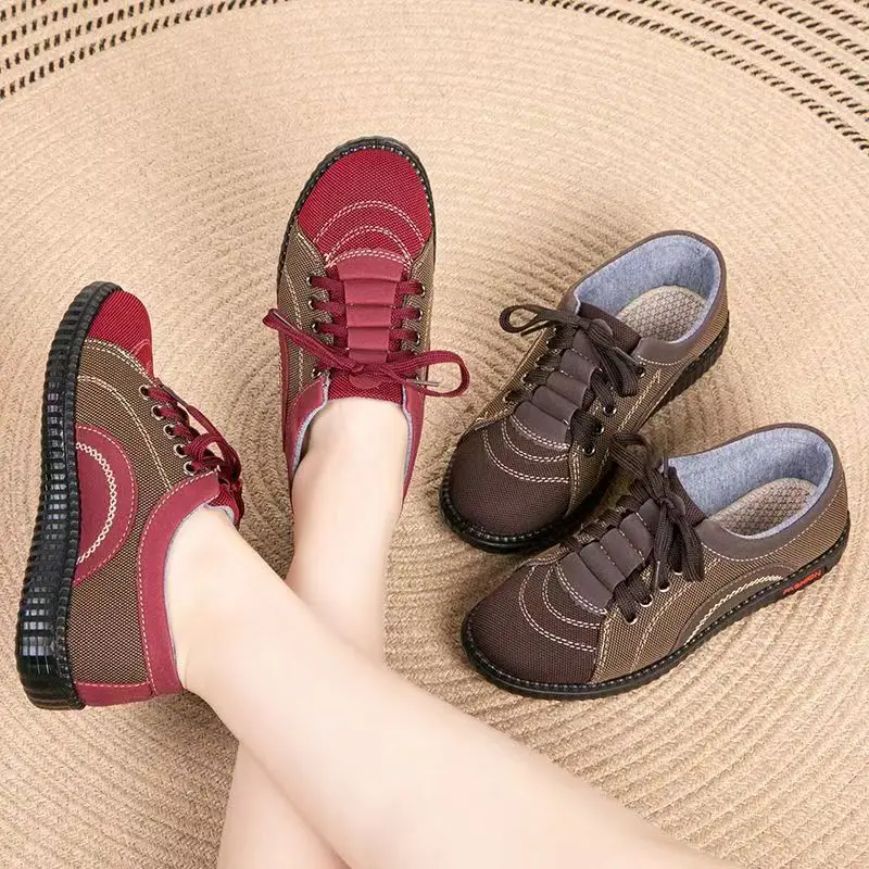 Old Beijing Cloth Shoes Women's Spring and Autumn New Mothers' Shoes Lightweight Non-slip Flat Milk Shoes Soft-soled Casual Single-layer Shoes - Image 5