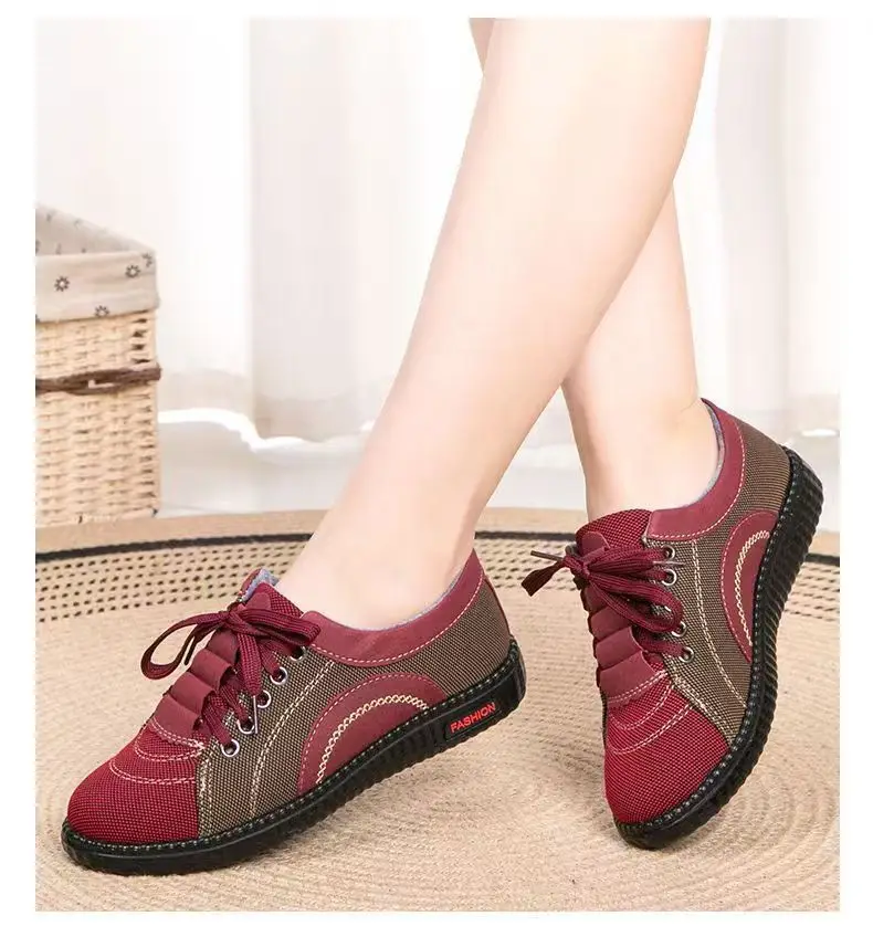 Old Beijing Cloth Shoes Women's Spring and Autumn New Mothers' Shoes Lightweight Non-slip Flat Milk Shoes Soft-soled Casual Single-layer Shoes — feature 8