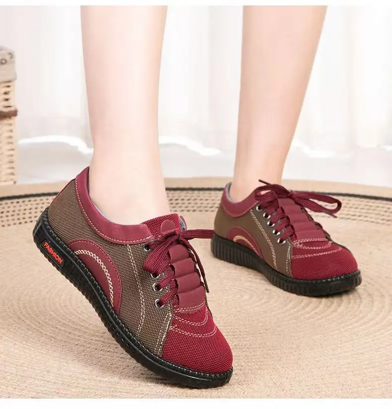 Old Beijing Cloth Shoes Women's Spring and Autumn New Mothers' Shoes Lightweight Non-slip Flat Milk Shoes Soft-soled Casual Single-layer Shoes — feature 9