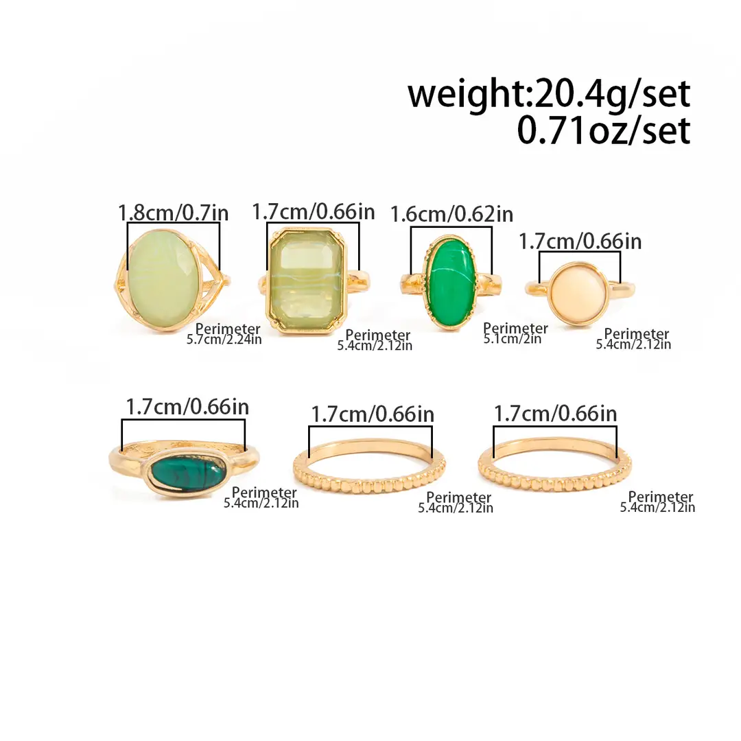 European and American Cross-Border Minimalist Style Irregular Adjustable Ring Set with Unique Metallic Texture Rings for Women — feature 20