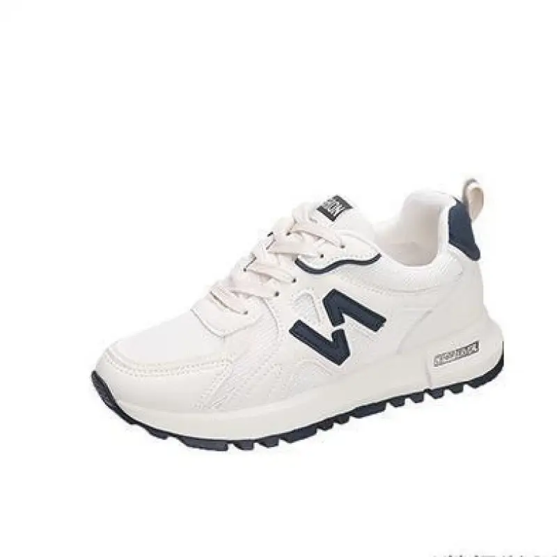 Spring Style Women's Shoes, Mesh Breathable Thick-Soled Lightweight White Shoes, Outdoor Trendy Comfortable Student Casual Sports Shoes for Women