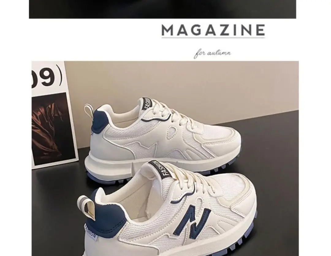 Spring Style Women's Shoes, Mesh Breathable Thick-Soled Lightweight White Shoes, Outdoor Trendy Comfortable Student Casual Sports Shoes for Women — feature 52