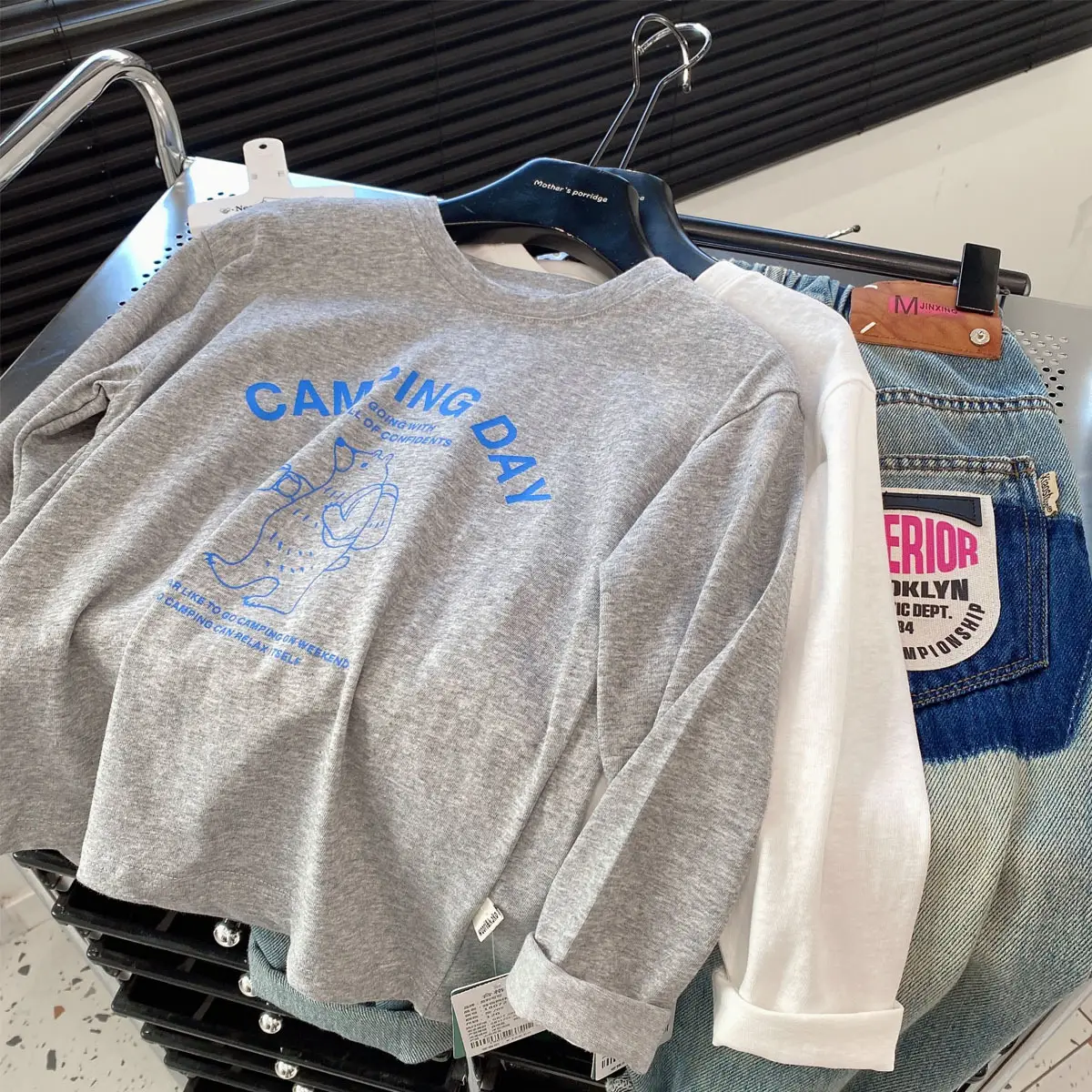 Boys Cotton T-Shirt Grey Blue Graphic Large