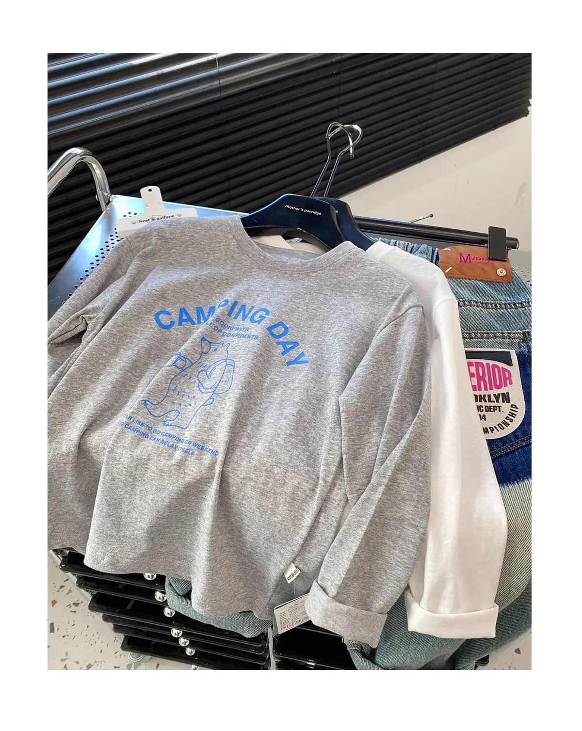 Boys Cotton T-Shirt Grey Blue Graphic Large — feature 10