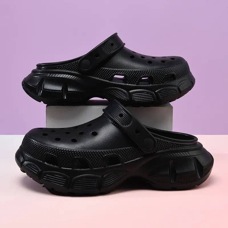 Summer Thick-soled EVA Hole Shoes Women's Small Size Elevated Slip-on Slippers Anti-slip Deodorant Breathable Outer Wear Sandals
