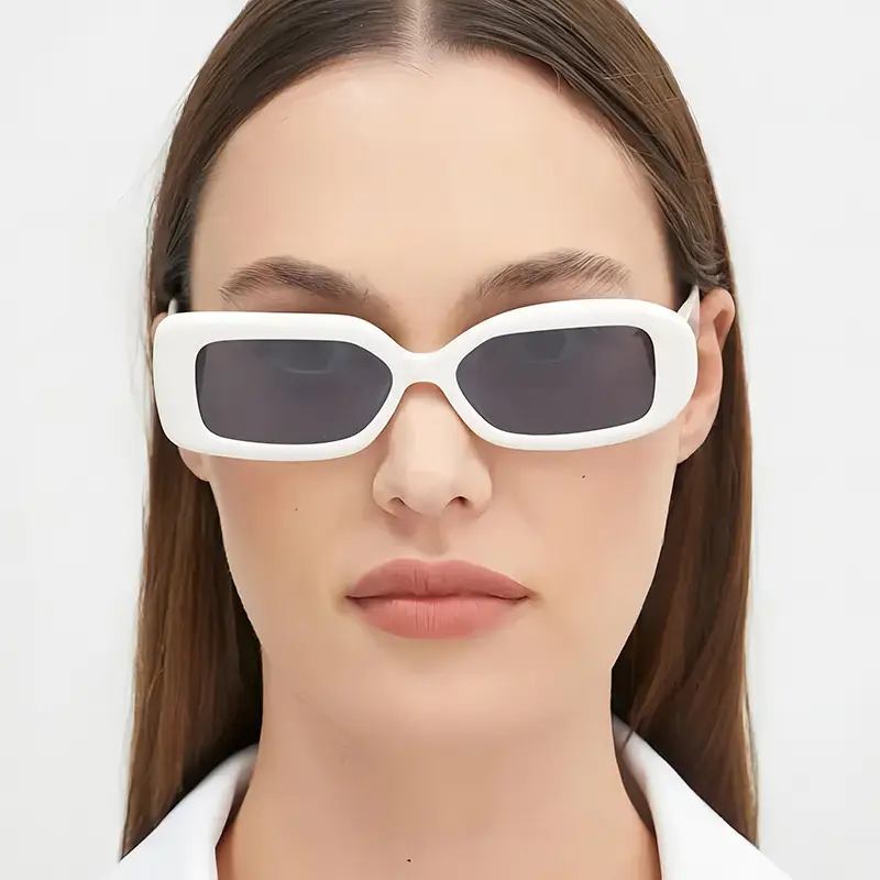 Green Asymmetric Sunscreen Sunglasses for Women - Image 9