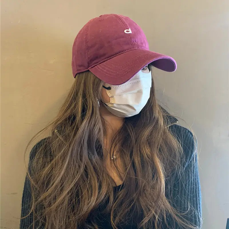 Red Baseball Cap with Mask for Girls Summer Wear - Image 6