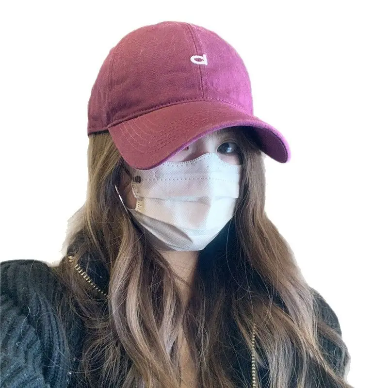 Red Baseball Cap with Mask for Girls Summer Wear - Image 9