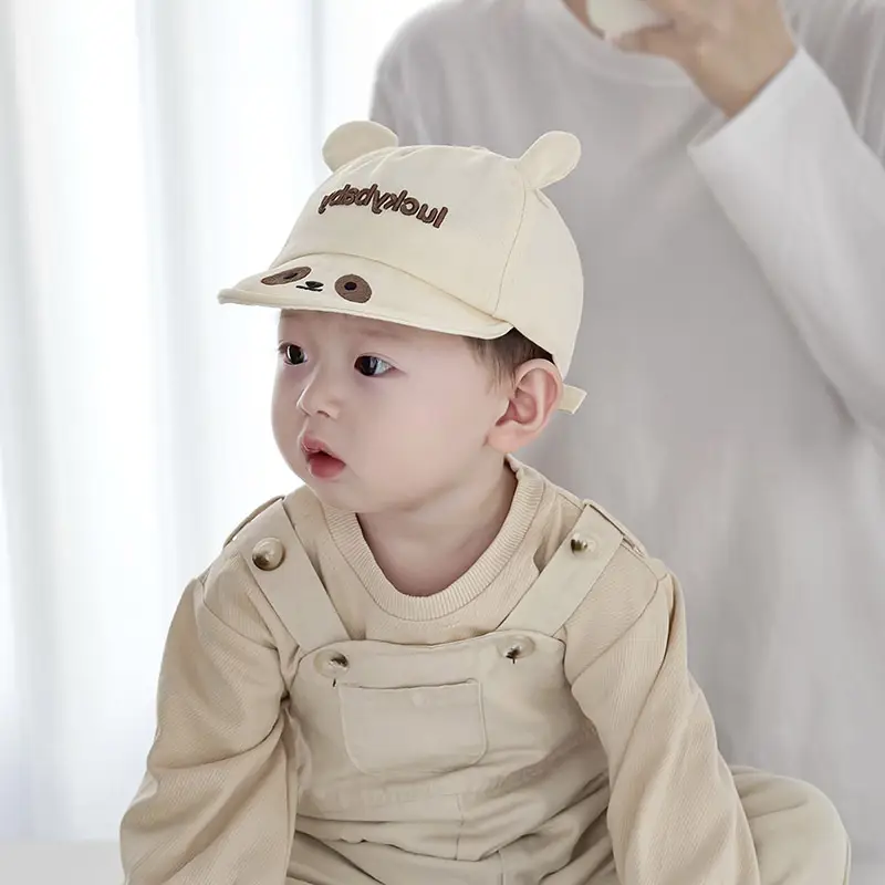 Baby Hat with Bear Ears and "Lucky Baby" Embroidery - Image 5