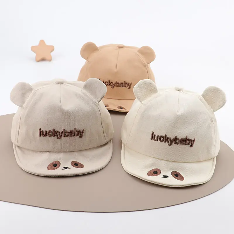 Baby Hat with Bear Ears and "Lucky Baby" Embroidery - Image 7
