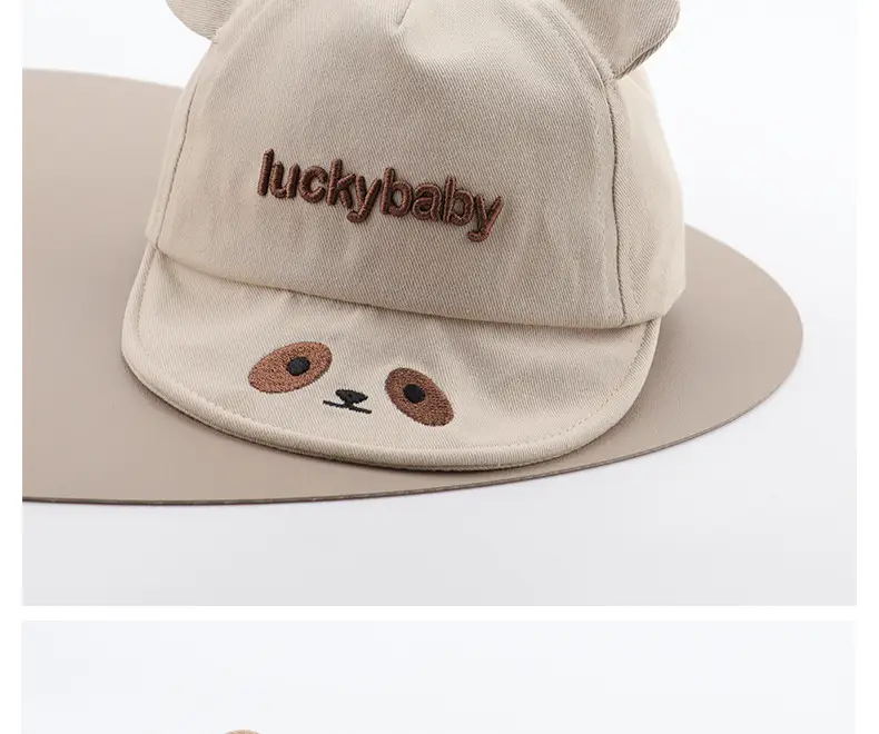 Baby Hat with Bear Ears and "Lucky Baby" Embroidery — feature 14