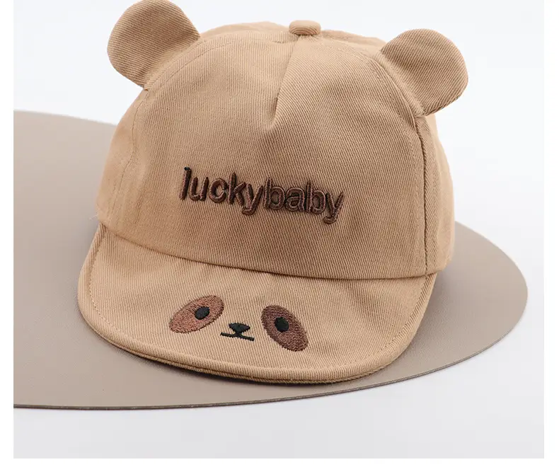 Baby Hat with Bear Ears and "Lucky Baby" Embroidery — feature 15