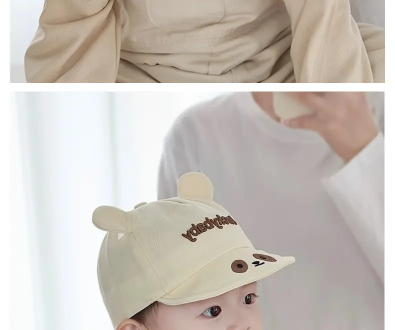 Baby Hat with Bear Ears and "Lucky Baby" Embroidery — feature 5