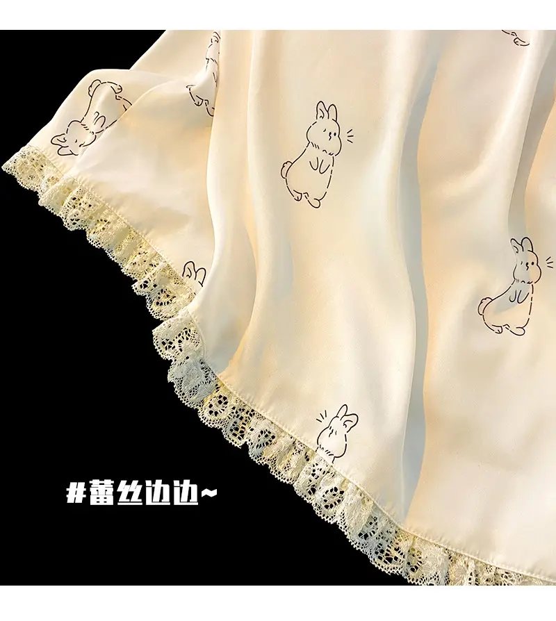 Milk and Ice Silk Nightgown Women's Summer 2024 New Sexy Pure Sling Pajamas with Chest Pad Home Clothes — feature 6