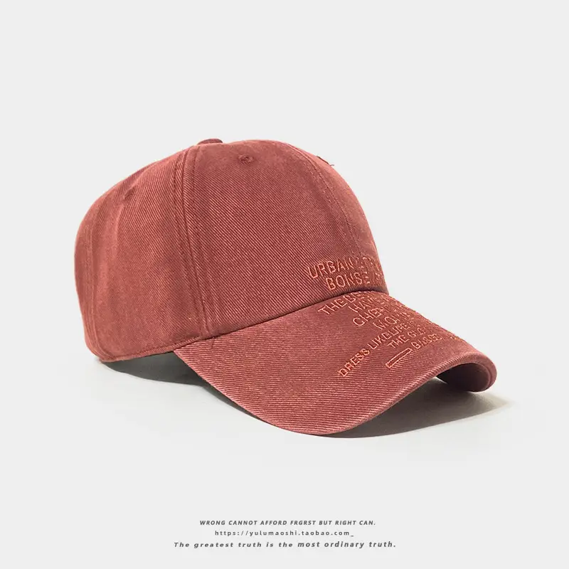 American Style Vintage Washed Denim Letter Embroidered Baseball Cap Women's Wide Brim Soft Top Shade Cap Men's Instagram Fashion — feature 7