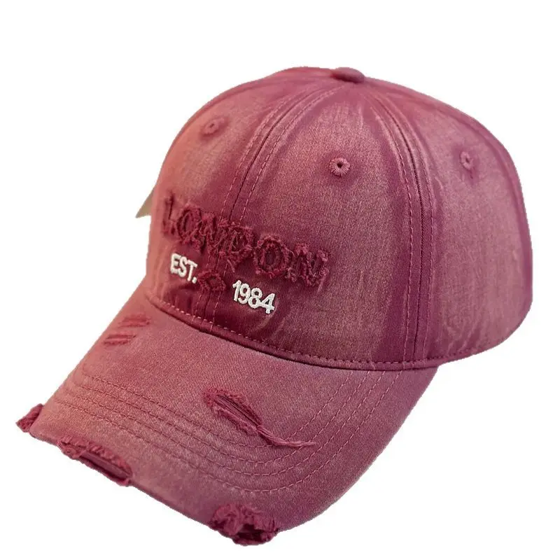 Brown Denim Washed Big Head Cap Women Men - Image 11
