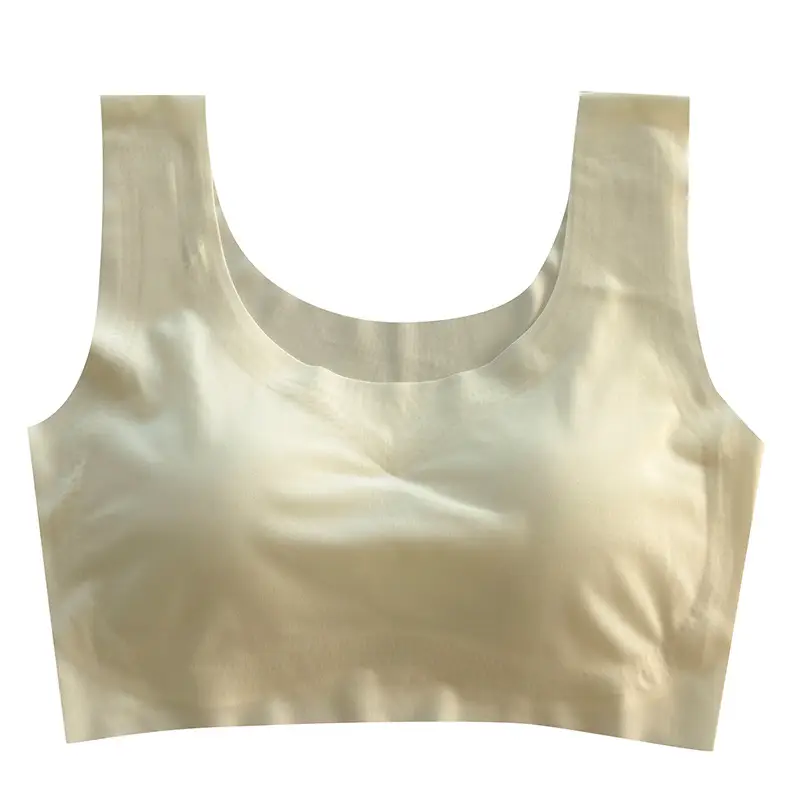 Traceless Ice Silk Underwear Female Girl's Sling Sports Bra without Steel Rings Students Gather Tube Top Tender Temperament Vest
