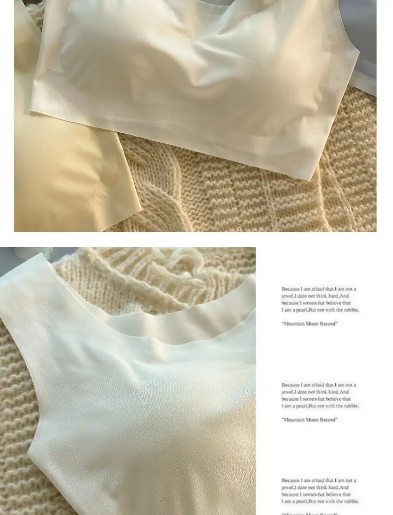Traceless Ice Silk Underwear Female Girl's Sling Sports Bra without Steel Rings Students Gather Tube Top Tender Temperament Vest — feature 19