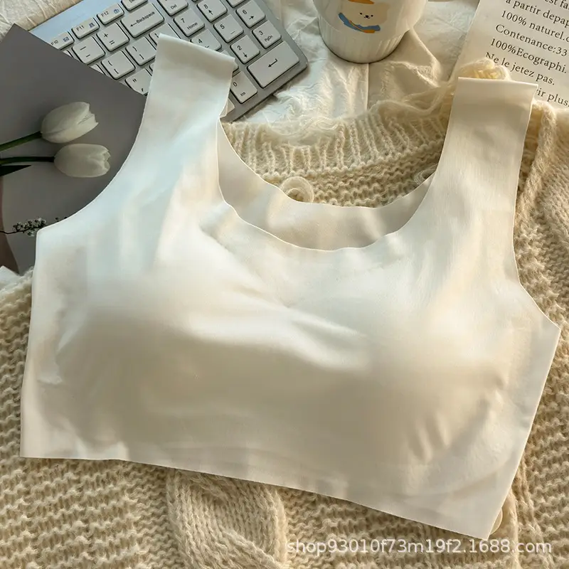 Traceless Ice Silk Underwear Female Girl's Sling Sports Bra without Steel Rings Students Gather Tube Top Tender Temperament Vest