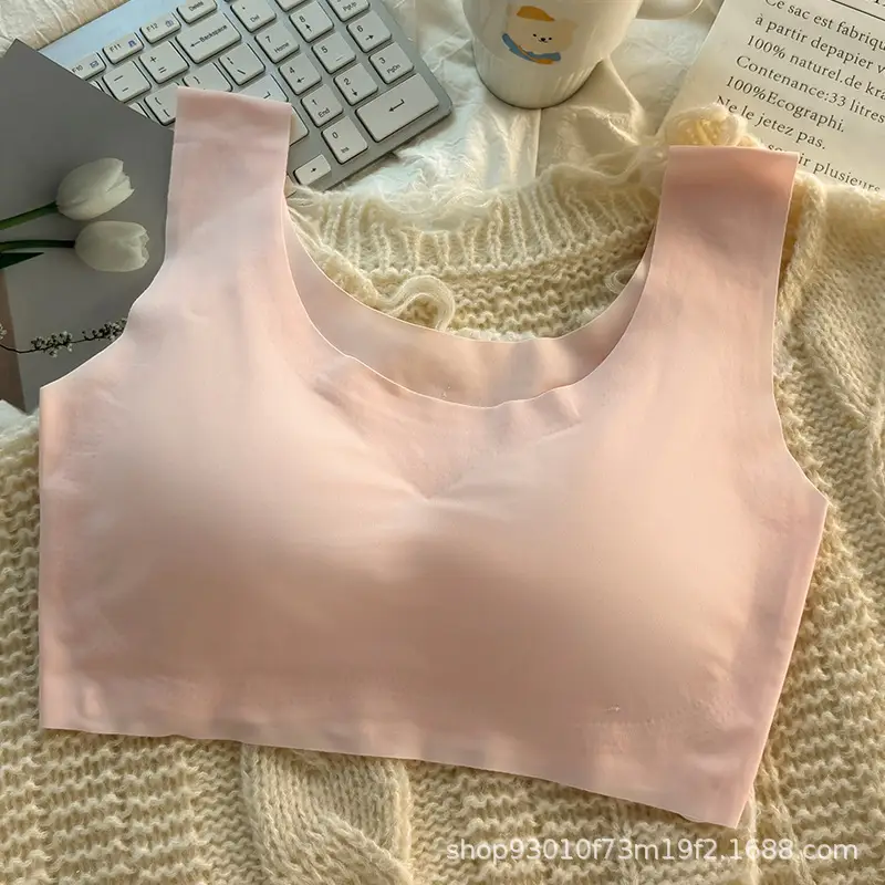 Traceless Ice Silk Underwear Female Girl's Sling Sports Bra without Steel Rings Students Gather Tube Top Tender Temperament Vest