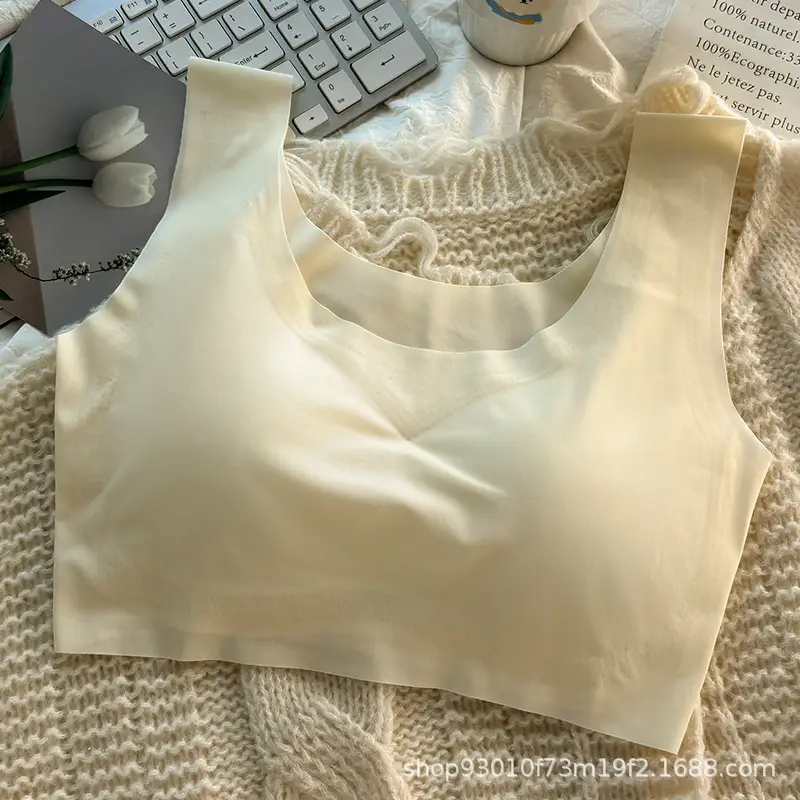 Traceless Ice Silk Underwear Female Girl's Sling Sports Bra without Steel Rings Students Gather Tube Top Tender Temperament Vest