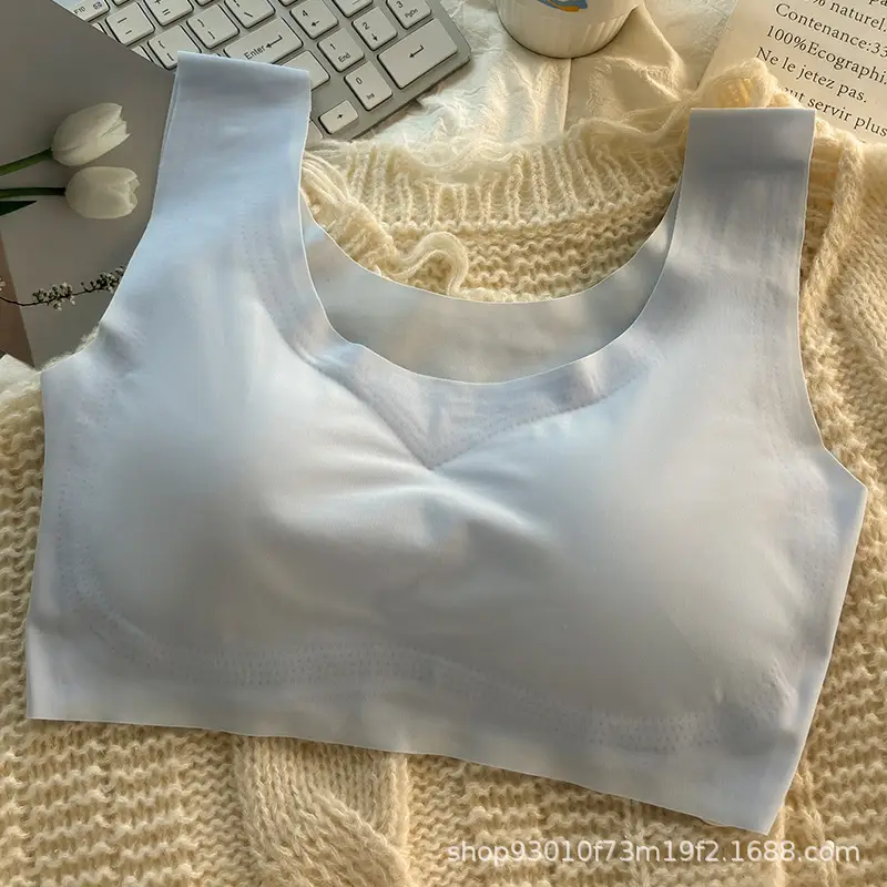 Traceless Ice Silk Underwear Female Girl's Sling Sports Bra without Steel Rings Students Gather Tube Top Tender Temperament Vest