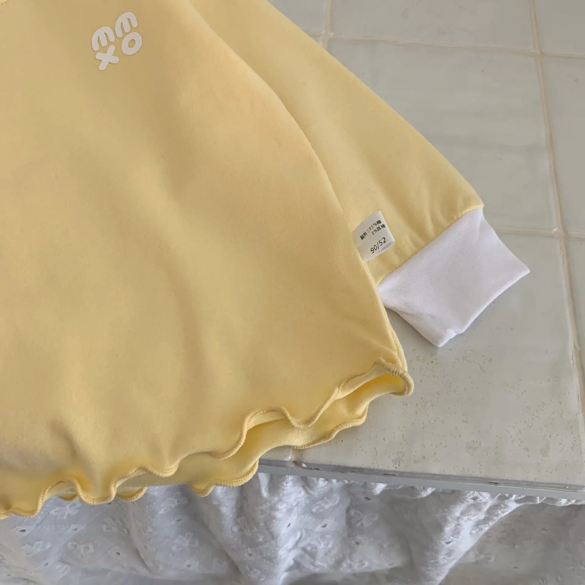 Children's Long Sleeve T-Shirt Solid Beige Spring Base - Image 13