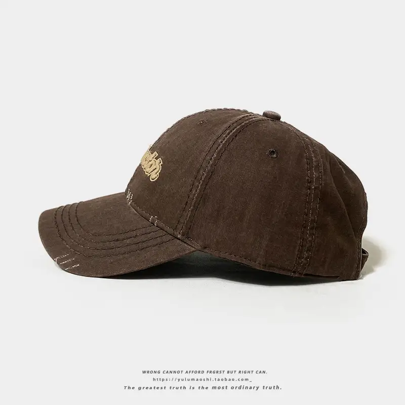 Women Retro Baseball Cap Pink Embroidered Small Letter — feature 8