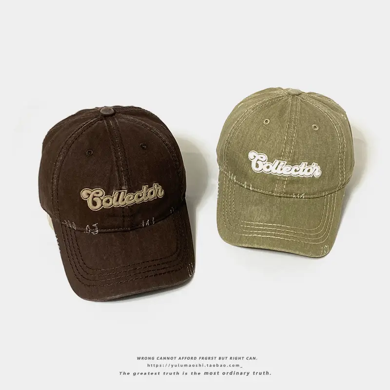 Women Retro Baseball Cap Pink Embroidered Small Letter — feature 9