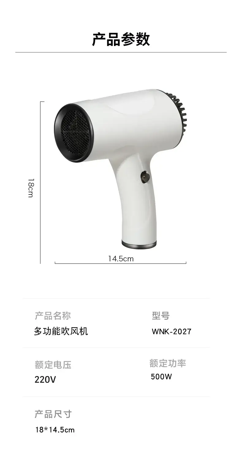 Wireless Hair Dryer with Negative Ion Technology Blue Light — feature 14