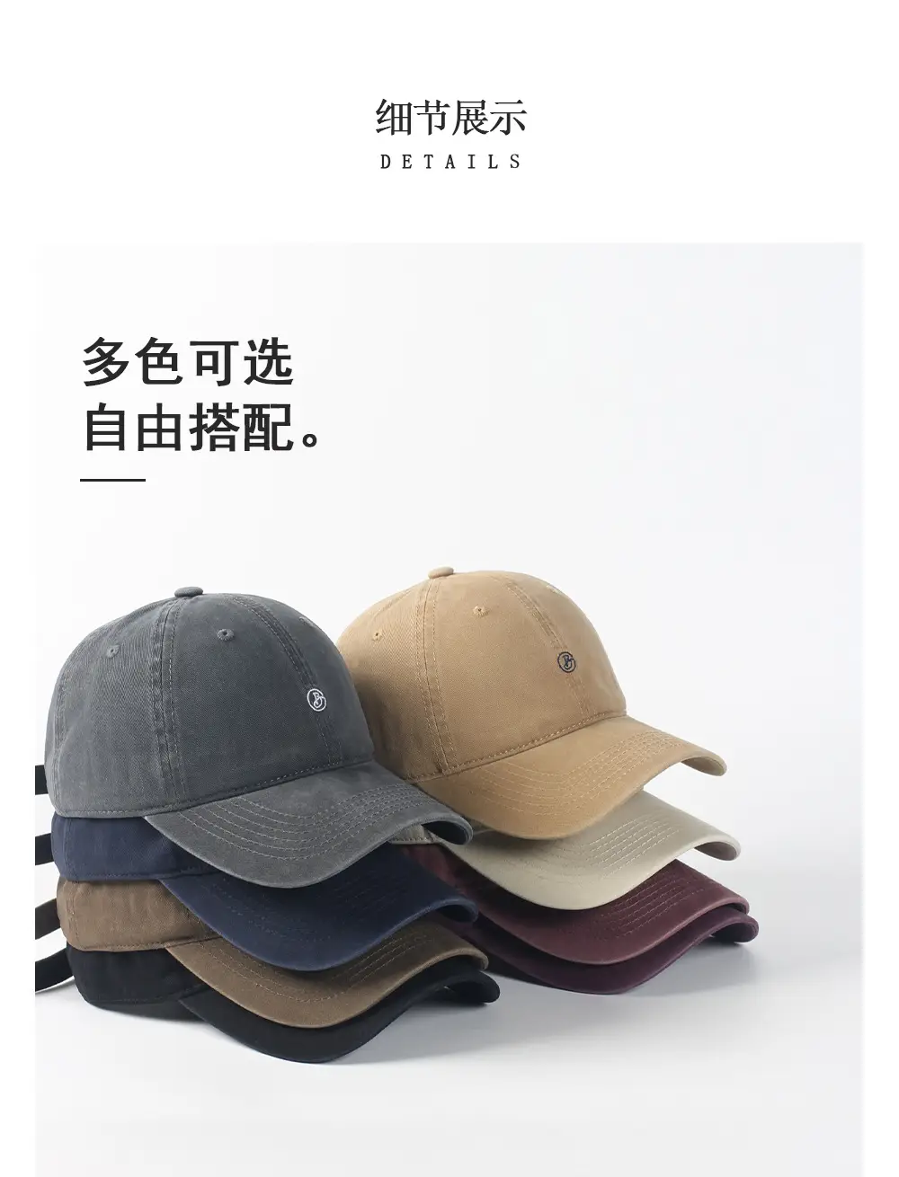 Women's Navy B-Letter Baseball Cap with Extra Length — feature 3