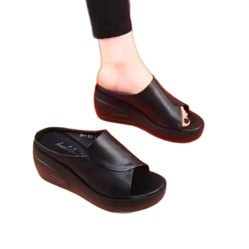 Platform Platform Platform Sandals Women's 2025 Summer Outer Wedge Non-slip Platform Slippers with High Height Soft Bottom Platform Women's Shoes - Image 7